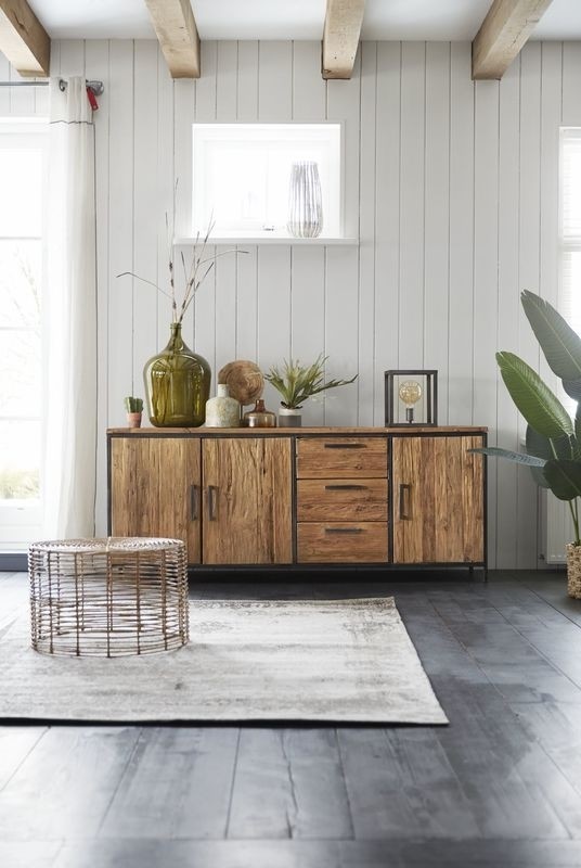 Dressoir Romaro teakhout mix rough kopen? Kasten, Sidetables &amp; Dressoirs