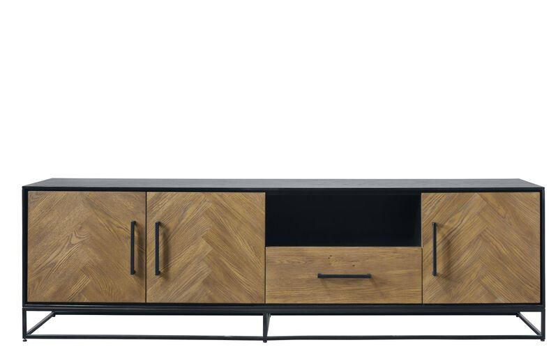 TV-meubel (199 breedte) fineer zwart/naturel kopen? | Kasten, TV Meubels