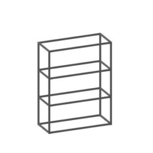Modulo, basisrek 90 cm - 3 nivo's hoog - 2 staanders
