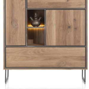 Trapani, highboard 120 cm - 2-deuren + 3-laden + 1-niche (+ LED)