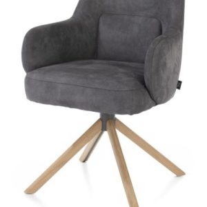 Melle, armstoel eiken frame - draaibaar - stof Calabria