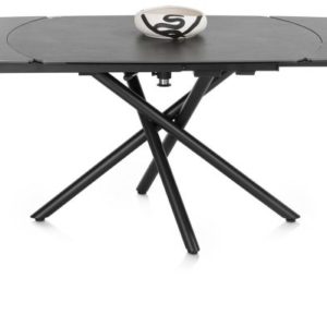 Preston, uitschuiftafel 120 (+ 2 x 30) x 90 cm - centrale poot - keramiek op glas