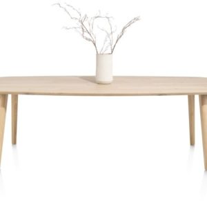 Odda, eetkamertafel 260 x 110 cm - Deens ovaal blad met houten poot