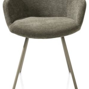 Odin, armstoel - metalen frame RAL 7034 - grijs-groen - stof Vada mosgroen