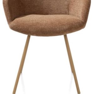 Odin, armstoel - metalen frame RAL 1011 - biscuit - stof Vada koper