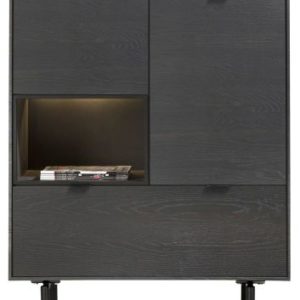 Elements, highboard 90 cm. - 2-deuren + 1-lade + 2-niches + led incl. metalen poten