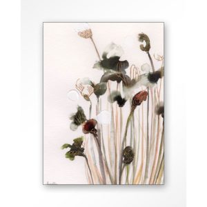 Wanddecoratie Pastel flowers 2 ecru