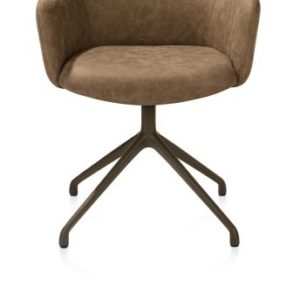 Sage, armstoel draaibaar - steelbrown - stof Oregon