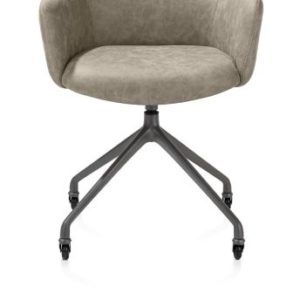 Sage, armstoel + wielen - alu frame in graphiet - stof Oregon