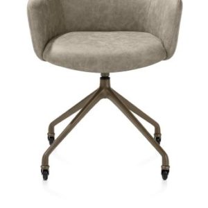 Sage, armstoel + wielen - alu frame in steelbrown - stof Oregon