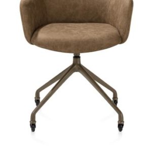 Sage, armstoel + wielen - alu frame in steelbrown - stof Oregon