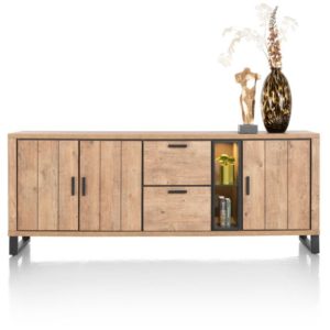 Pavarotti, dressoir 230 cm. - 3-deuren + 2-laden + 2-niches (+ LED)