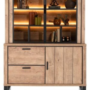 Pavarotti, buffetkast 140 cm - 2-glasdeuren + 1-deur + 2-laden (+ LED)