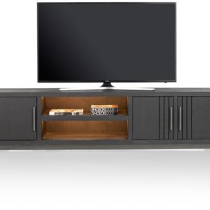 Pavie, lowboard 200 cm. - 3-deuren + 2-niches (+ LED)