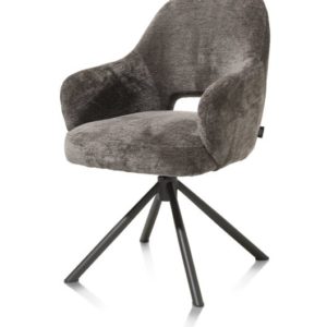 Nikolas, armstoel - centrale poot draaibaar - graphite (RAL 7022) - stof Enzo