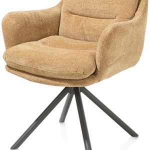 Mia, armstoel - draaibaar - graphiet frame - stof Livigno