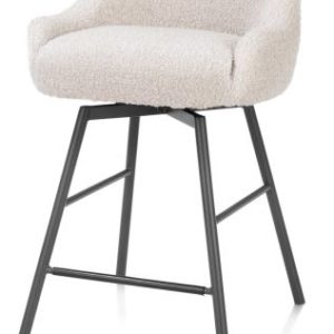 Rocco, barstoel - draaibaar + pocket - graphiet - stof Brioni