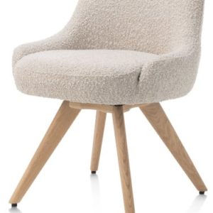 Rocco, eetkamerstoel - draaibaar + pocket - naturel eiken - stof Brioni