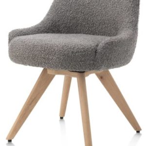 Rocco, eetkamerstoel - draaibaar + pocket - naturel eiken - stof Brioni