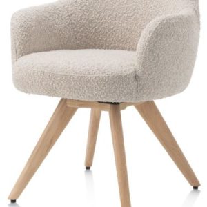 Rocco, armstoel - draaibaar + pocket - naturel eiken - stof Brioni