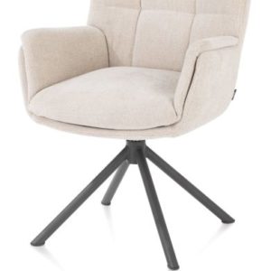 Juna, armstoel - grafiet frame met relaxsysteem - draaibaar - stof Livigno