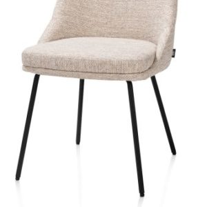 Isaac, eetkamerstoel - 4-pootjes - rough off black - stof Bellini