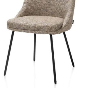Isaac, eetkamerstoel - 4-pootjes - rough off black - stof Bellini
