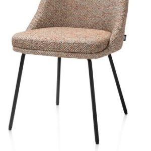 Isaac, eetkamerstoel - 4-pootjes - rough off black - stof Bellini