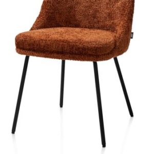 Isaac, eetkamerstoel - 4-pootjes - rough off black - stof Derby