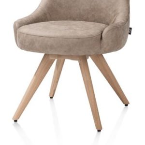 Rocco, eetkamerstoel - draaibaar + pocket - naturel eiken - stof Oregon