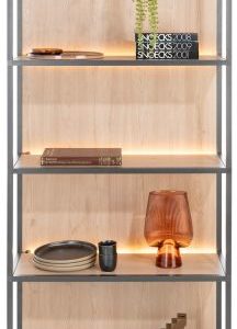 Lindfield, boekenkast 80 cm. - 5-niches (+ LED)