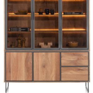 Trapani, buffet 160 cm - 3-glasdeuren + 2-deuren + 2-laden (+ LED)