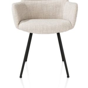 Sage, armstoel 4-pootjes rough off black - stof Luton