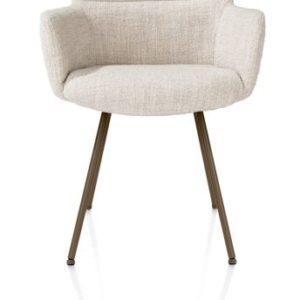 Sage, armstoel 4-pootjes steelbrown - stof Luton