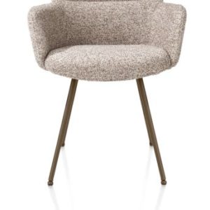 Sage, armstoel 4-pootjes steelbrown - stof Luton