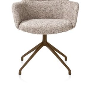 Sage, armstoel draaibaar - steelbrown - stof Luton