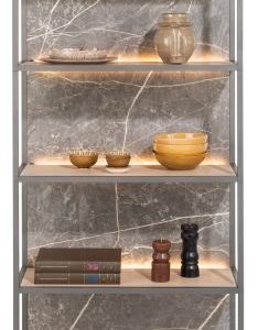 Helsinki, boekenkast 80 cm. - 5-niches (+ LED)