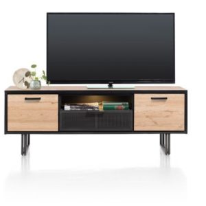 Avalon, lowboard 180 cm. - 2-deuren + 1-lade + 1-niche (+ LED)